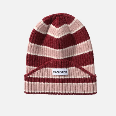 Modna prugasta pletena vunena kapica Kapa Žene Muškarci Jesen Zima Elastični grijač za uši Kapa za ležerne sportove Skijanje Vjetrootporna kapa