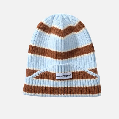 Modna prugasta pletena vunena kapica Kapa Žene Muškarci Jesen Zima Elastični grijač za uši Kapa za ležerne sportove Skijanje Vjetrootporna kapa