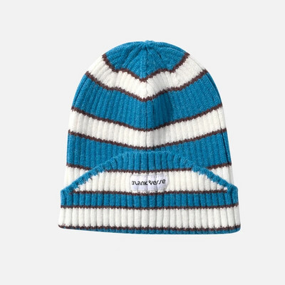 Modna prugasta pletena vunena kapica Kapa Žene Muškarci Jesen Zima Elastični grijač za uši Kapa za ležerne sportove Skijanje Vjetrootporna kapa