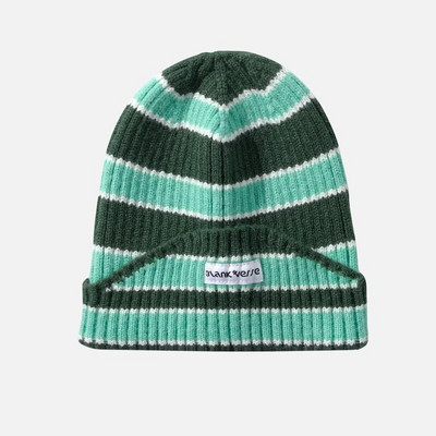 Modna prugasta pletena vunena kapica Kapa Žene Muškarci Jesen Zima Elastični grijač za uši Kapa za ležerne sportove Skijanje Vjetrootporna kapa