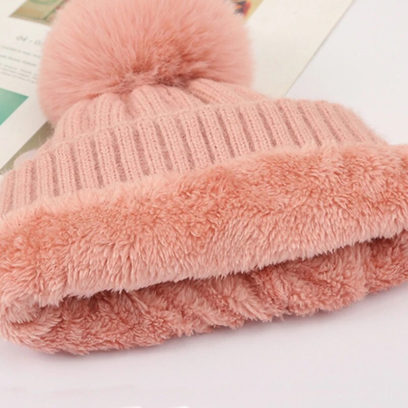 Jauna ziemas, silta trikotāžas cepure sievietēm, lieli, lieli, samta oderi, galvaskausa cepures, sieviešu vienkrāsainas, aukstumizturīgas, džemperiskas cepures