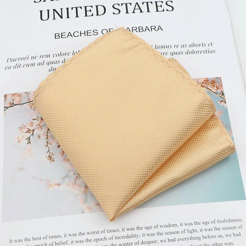 Jednobojni rupčić Visoka moda Džepni kvadrat Vintage poliesterski muški ručnik Hanky za poslovna odijela Dodaci