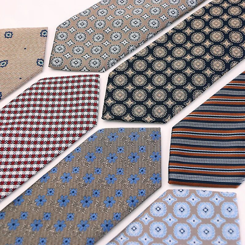 Kaki kravate Muška poslovna kravata za vjenčano odijelo Kravata za muškarce Moda za kavu s cvjetnim točkastim prugama Vintage kravate na veliko Gravat