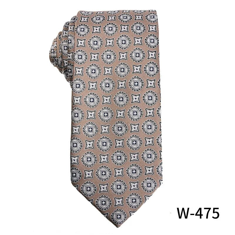 Kaki kravate Muška poslovna kravata za vjenčano odijelo Kravata za muškarce Moda za kavu s cvjetnim točkastim prugama Vintage kravate na veliko Gravat