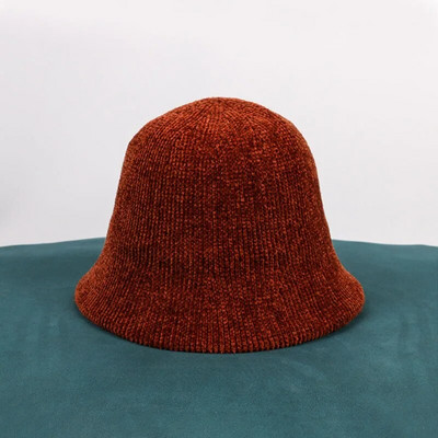 Novi ženski šešir od šenile, jesen, zima, jednobojna pletena kupolasta bob ribarska kapa, štitnici za uši za djevojčice, panama šeširi