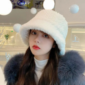 Zimska deblja topla šešir za žene Lady Meko krzneno umjetno krzno Ribarske panama kape Jednobojne vjetrootporne plišane kape za umivaonik