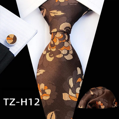 HUISHI 8 cm 100% svileni muški komplet kravata s cvjetnim kravatama Dugmad za manžete Rupčić Luksuzno poslovno vjenčano odijelo Dodaci Pokloni