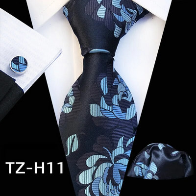 HUISHI 8 cm 100% svileni muški komplet kravata s cvjetnim kravatama Dugmad za manžete Rupčić Luksuzno poslovno vjenčano odijelo Dodaci Pokloni