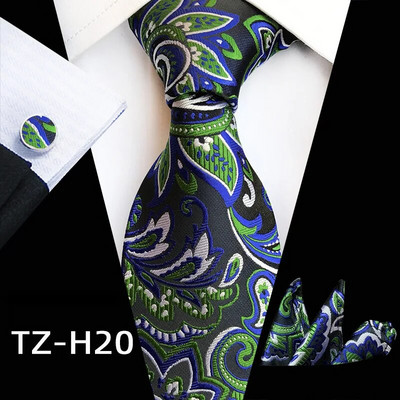 HUISHI 8 cm 100% svileni muški komplet kravata s cvjetnim kravatama Dugmad za manžete Rupčić Luksuzno poslovno vjenčano odijelo Dodaci Pokloni