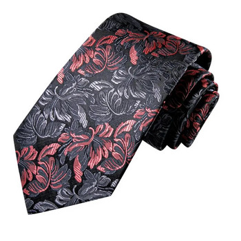 2023 Floral Μαύρη Κόκκινη Γραβάτα Μεταξένια Κομψή γραβάτα για άντρες Επωνυμία μόδας Wedding Party Handky μανικετόκουμπα Χονδρική Σχεδιαστής γραβάτας