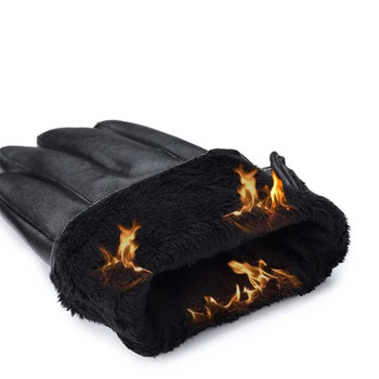 Зимни ръкавици за мъже, кожени ръкавици, тактически сензорен екран, руно, поддържат топлината, водоустойчиви, мъжки, сноуборд, спортни ръкавици на открито