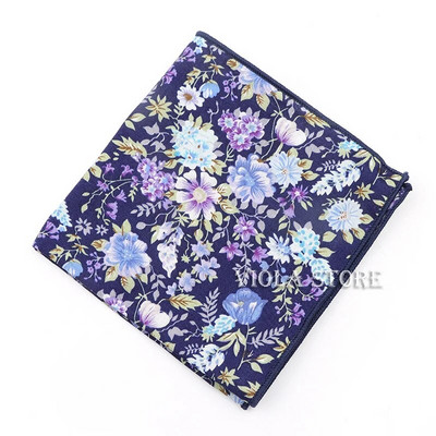 Krāsains ziedu kabatlakats 100% kokvilna Hankie 24cm sieviešu un vīriešu ikdienas ballītes kabatas kvadrātveida dāvana smokinga tauriņa kaklasaites aksesuārs