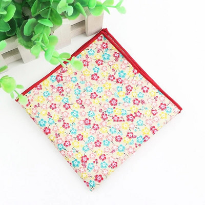 Krāsains ziedu kabatlakats 100% kokvilna Hankie 24cm sieviešu un vīriešu ikdienas ballītes kabatas kvadrātveida dāvana smokinga tauriņa kaklasaites aksesuārs