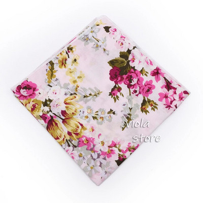 Krāsains ziedu kabatlakats 100% kokvilna Hankie 24cm sieviešu un vīriešu ikdienas ballītes kabatas kvadrātveida dāvana smokinga tauriņa kaklasaites aksesuārs