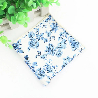 Krāsains ziedu kabatlakats 100% kokvilna Hankie 24cm sieviešu un vīriešu ikdienas ballītes kabatas kvadrātveida dāvana smokinga tauriņa kaklasaites aksesuārs