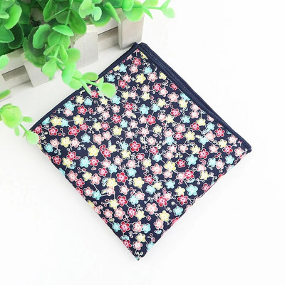 Krāsains ziedu kabatlakats 100% kokvilna Hankie 24cm sieviešu un vīriešu ikdienas ballītes kabatas kvadrātveida dāvana smokinga tauriņa kaklasaites aksesuārs