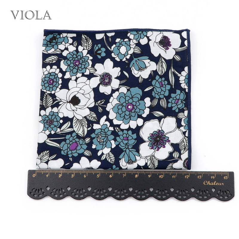 Krāsains ziedu kabatlakats 100% kokvilna Hankie 24cm sieviešu un vīriešu ikdienas ballītes kabatas kvadrātveida dāvana smokinga tauriņa kaklasaites aksesuārs