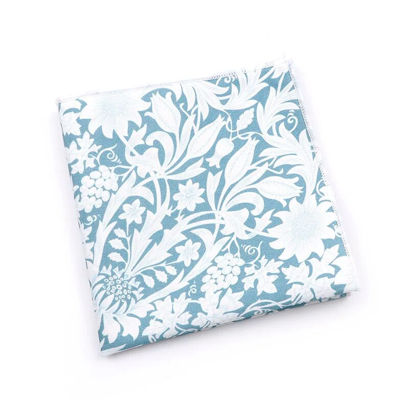 Krāsains ziedu kabatlakats 100% kokvilna Hankie 24cm sieviešu un vīriešu ikdienas ballītes kabatas kvadrātveida dāvana smokinga tauriņa kaklasaites aksesuārs