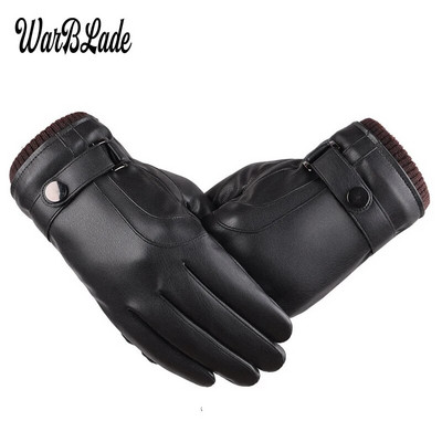 Nove muške poslovne rukavice Zimske rukavice za grijanje Zaslon osjetljiv na dodir otporan na vjetar Guantes Muške jesensko zimske PU kožne rukavice