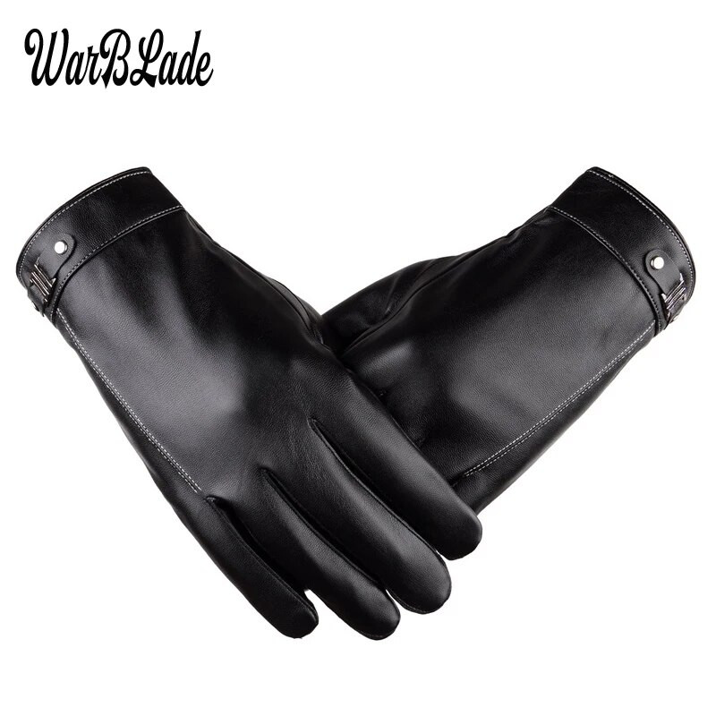 Nove muške poslovne rukavice Zimske rukavice za grijanje Zaslon osjetljiv na dodir otporan na vjetar Guantes Muške jesensko zimske PU kožne rukavice