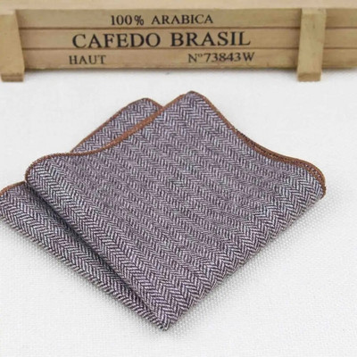 Visokokvalitetni šalovi s rupčićima Vintage vunene marame Muški džepni rupčići s prugama, jednobojni pamuk 23*23 cm