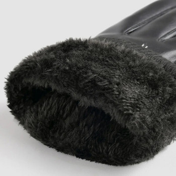 Fleece Linings Δερμάτινα γάντια Ανδρικά PU Δερμάτινα κασμίρ Ζεστά αθλητικά Ανδρικά χειμερινά φθινοπωρινά γάντια οδήγησης αδιάβροχο τακτικό γάντι
