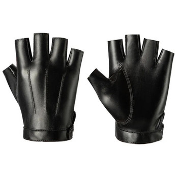 Мъже, жени, любители на ръкавици от PU кожа, ръкавици без пръсти, черни, половин пръст, тактически мъжки кожени ръкавици за шофиране на открито