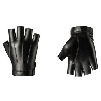 Мъже, жени, любители на ръкавици от PU кожа, ръкавици без пръсти, черни, половин пръст, тактически мъжки кожени ръкавици за шофиране на открито