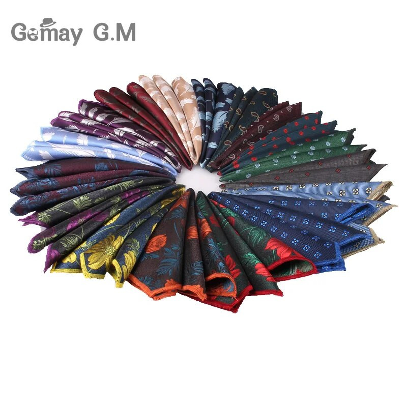 Virágos Jacquard Férfi Zseb Négyzet Ajándékba Vintage Hankies Esküvői Zsebtörölköző Zsebkendő Férfi Öltöny Melltörölköző 24 x 24 cm