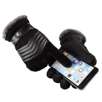 Οθόνη αφής Χειμερινά ζεστά ανδρικά γάντια γνήσιο δέρμα casual γάντια ανδρικά γάντια για εξωτερικούς χώρους Sport Full Finger Glove ST030