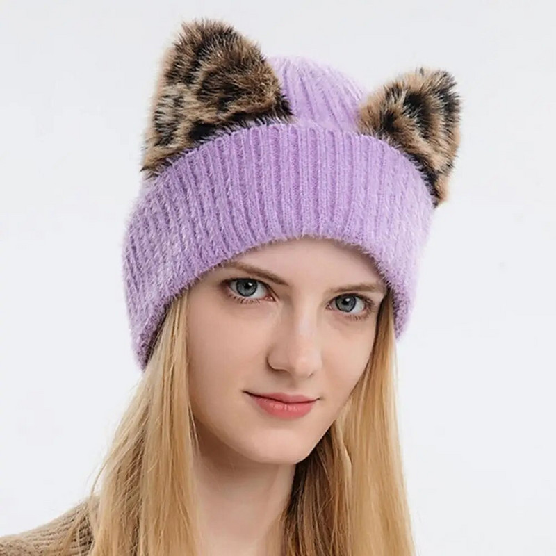 Jauka, silta ziemas bea bezmalām randiņiem Sievietēm Cepure Jauka bezmalu silta ziemas pupiņa randiņiem