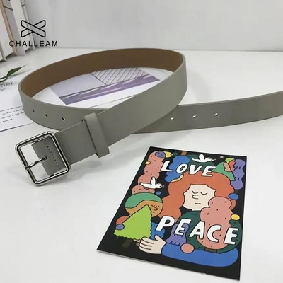 Uniszex PU bőr öv női négyzet alakú csat csat farmernadrág fekete övek férfi luxusmárka női fekete pánt női derékpánt 404