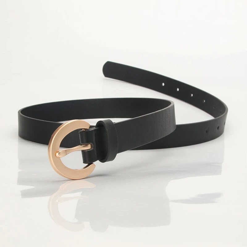 2023 Ženski remen Jednostavna PU koža Zlatna kopča Ženski remeni Traperice Haljine Hlače Pojas Luksuzni brend Trake Pojas za struk Pokloni