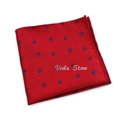 Halloween tamnocrvena crna ljubičasta lubanja Jacquard poliester rupčić muško odijelo s džepnim kockama Poklon za zabavu Dodatak za košulju za zabavu