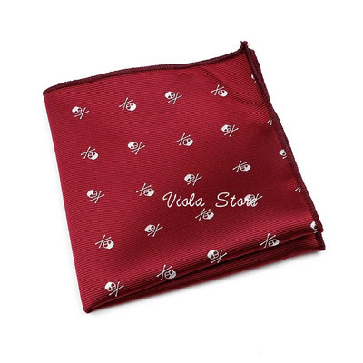 Halloween tamnocrvena crna ljubičasta lubanja Jacquard poliester rupčić muško odijelo s džepnim kockama Poklon za zabavu Dodatak za košulju za zabavu