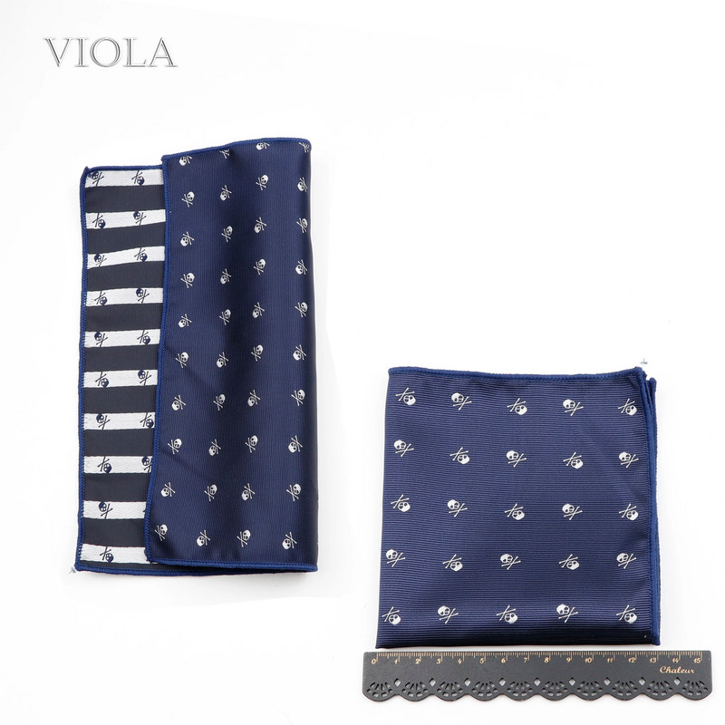 Halloween tamnocrvena crna ljubičasta lubanja Jacquard poliester rupčić muško odijelo s džepnim kockama Poklon za zabavu Dodatak za košulju za zabavu