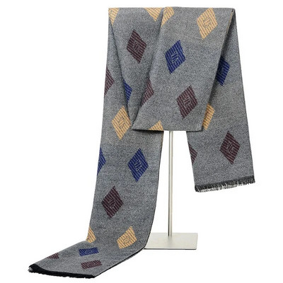 Férfi téli Kasmír Üzleti sál foulard luxus márka dizájn kendők divatos vastag pakolások férfi meleg Sálak Kockás nyakruha