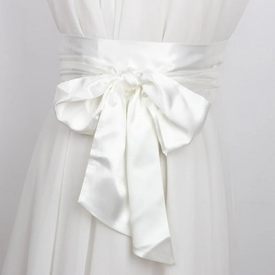 Satino šilko platus diržas, moteriškas 250 cm ilgio japoniško stiliaus suvarstomas juosmuo Satino korsetas diržas juostelė Cummerbund