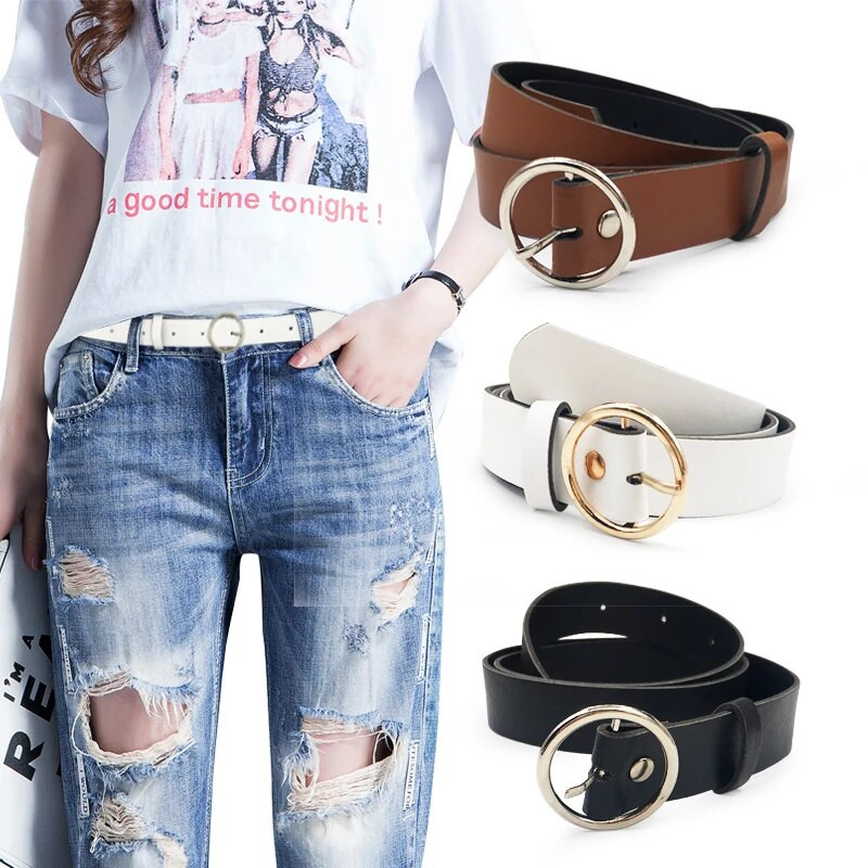 Neviens Apaļš Sievietēm Solīds Modes Sprādze Viduklis Ikdienas Formas Josta Riem Cinto Feminino Ceinture Femme Cinturon Mujer Harajuku Cinto