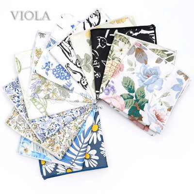 Kvalitatīvs jauns 13 krāsu ziedu karikatūra 23 cm Hankie 100% kokvilna Vīriešu kāzu gadījuma ballīte kaklasaitei atbilstošs kabatas kvadrātveida dāvanu aksesuārs
