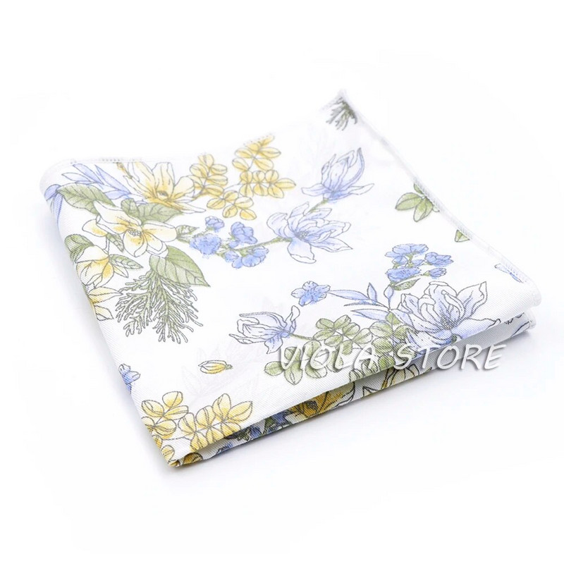 Kvalitetna nova cvjetna maramica od 23 cm u 13 boja, 100% pamuk, muško vjenčanje, ležerna kravata, odgovarajući džepni kvadratni poklon dodatak