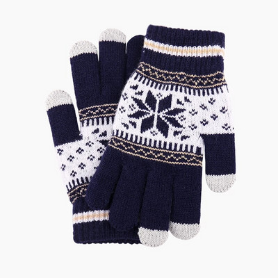 Rimiut Talvised Soojad Kindad Naised Mehed Stretch Kootud Lumehelbe täissõrm Guantes Naiste Paksud labakindad Puuteekraan