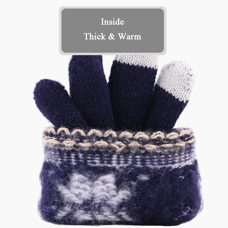 Rimiut Talvised Soojad Kindad Naised Mehed Stretch Kootud Lumehelbe täissõrm Guantes Naiste Paksud labakindad Puuteekraan