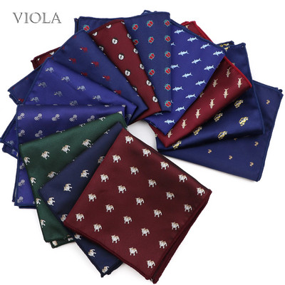 Jauki multfilmas dzīvnieki Hankies Dinozauri Vabole Suņi Auto 26cm Poliestera Kabata Kvadrātveida smokings Vīriešu uzvalks Kabatlakats Dāvanu Aksesuārs
