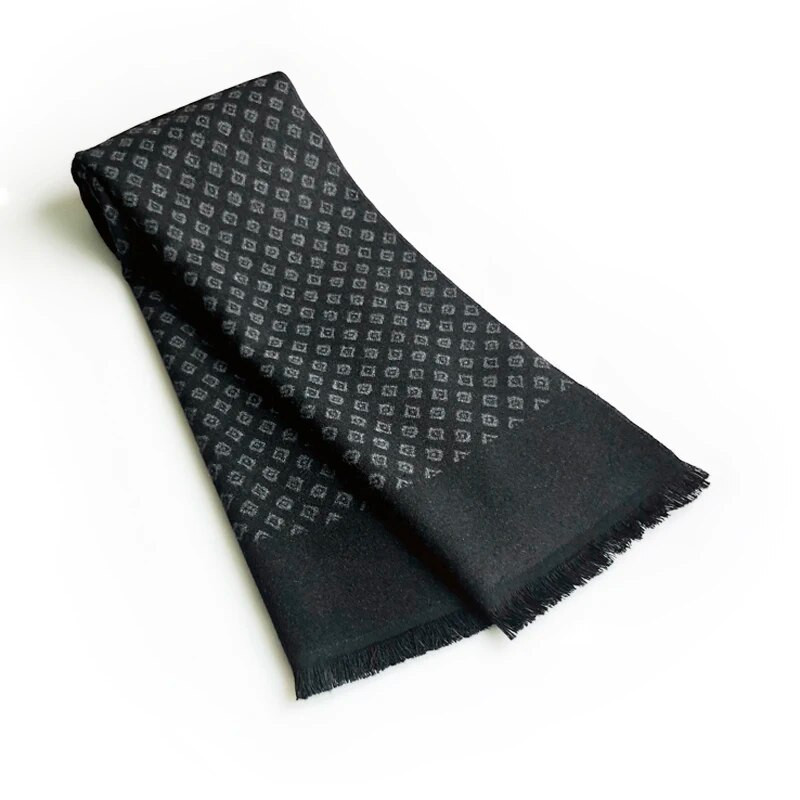 Vadonatúj Férfi Sál Kifordítható Elegáns Klasszikus Kasmír Sálak Őszi Téli Kendő Pakolások Kiváló minőségű Fekete Bandana Sálak