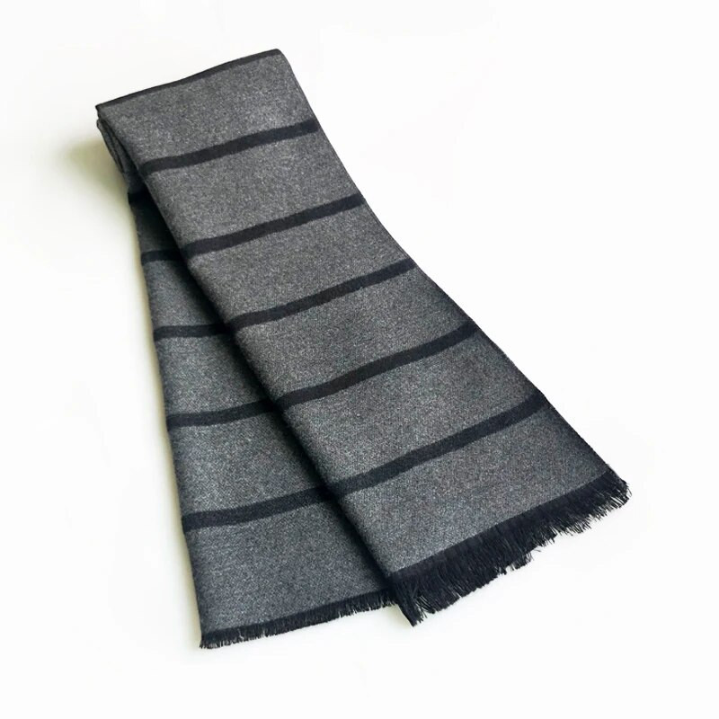 Vadonatúj Férfi Sál Kifordítható Elegáns Klasszikus Kasmír Sálak Őszi Téli Kendő Pakolások Kiváló minőségű Fekete Bandana Sálak