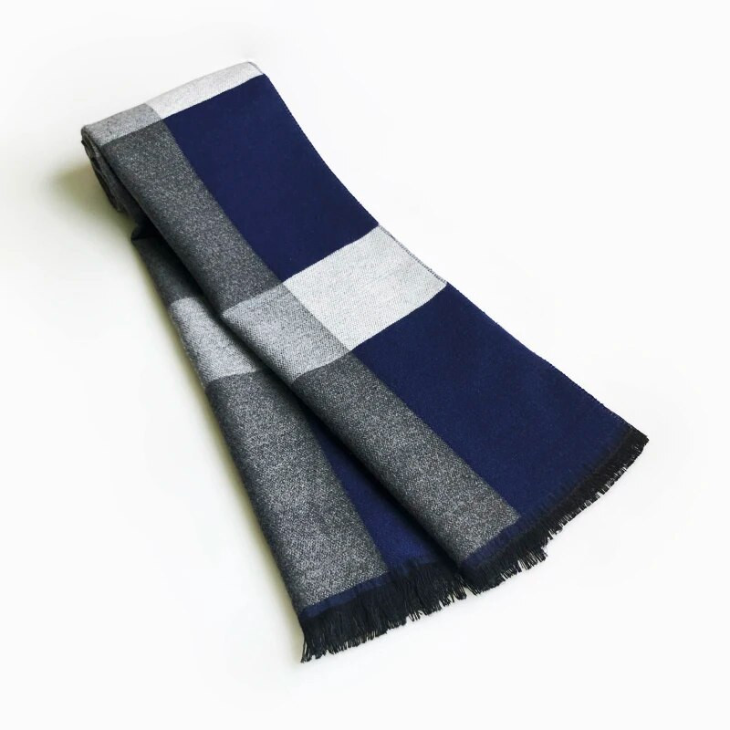 Vadonatúj Férfi Sál Kifordítható Elegáns Klasszikus Kasmír Sálak Őszi Téli Kendő Pakolások Kiváló minőségű Fekete Bandana Sálak