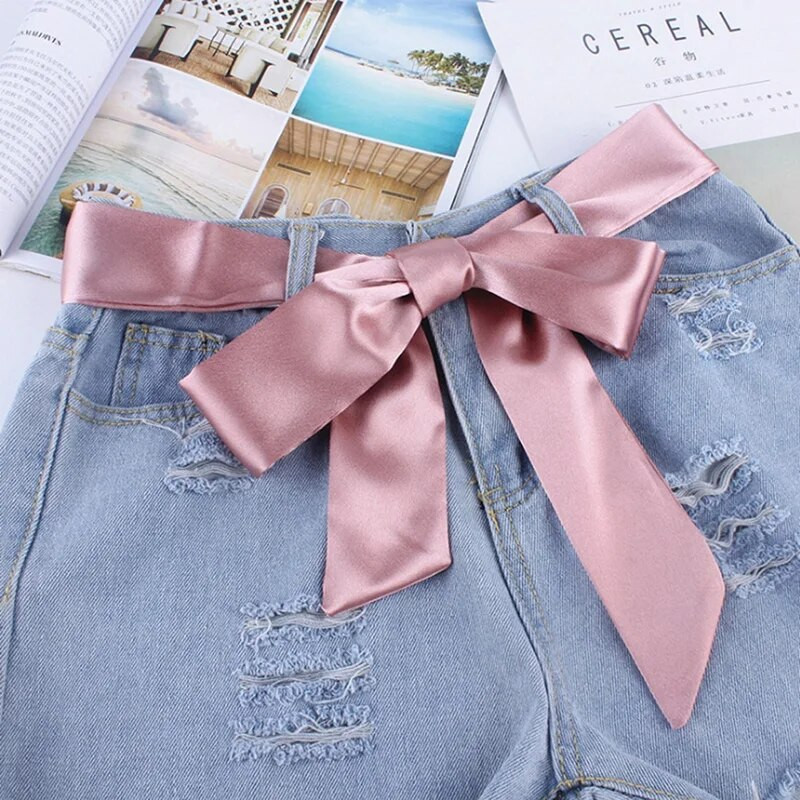 Ženski modni platneni pojasevi širokog struka Ženski svileni šal Čvrsta vrpca Uže s čvorom za haljine Ceinture Femme