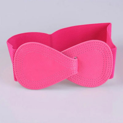 Ženski remen oko struka Ženske mašne pojasevi Modni crveni elastični pojas Jednobojni crno-bijeli žuti široki remen Korzet od umjetne kože