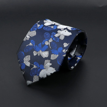 Νέα πολυεστερική φλοράλ γραβάτα για άντρες Γυναικεία πλάτος 8cm Ζακάρ υφαντή καφέ μπλε γραβάτα για επαγγελματικό καθημερινό ντύσιμο γάμου